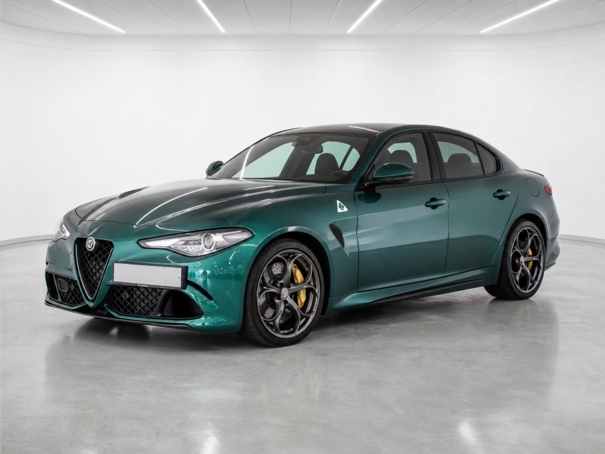 2025 Alfa Romeo Giulia Quadrifoglio in a white LED showroom