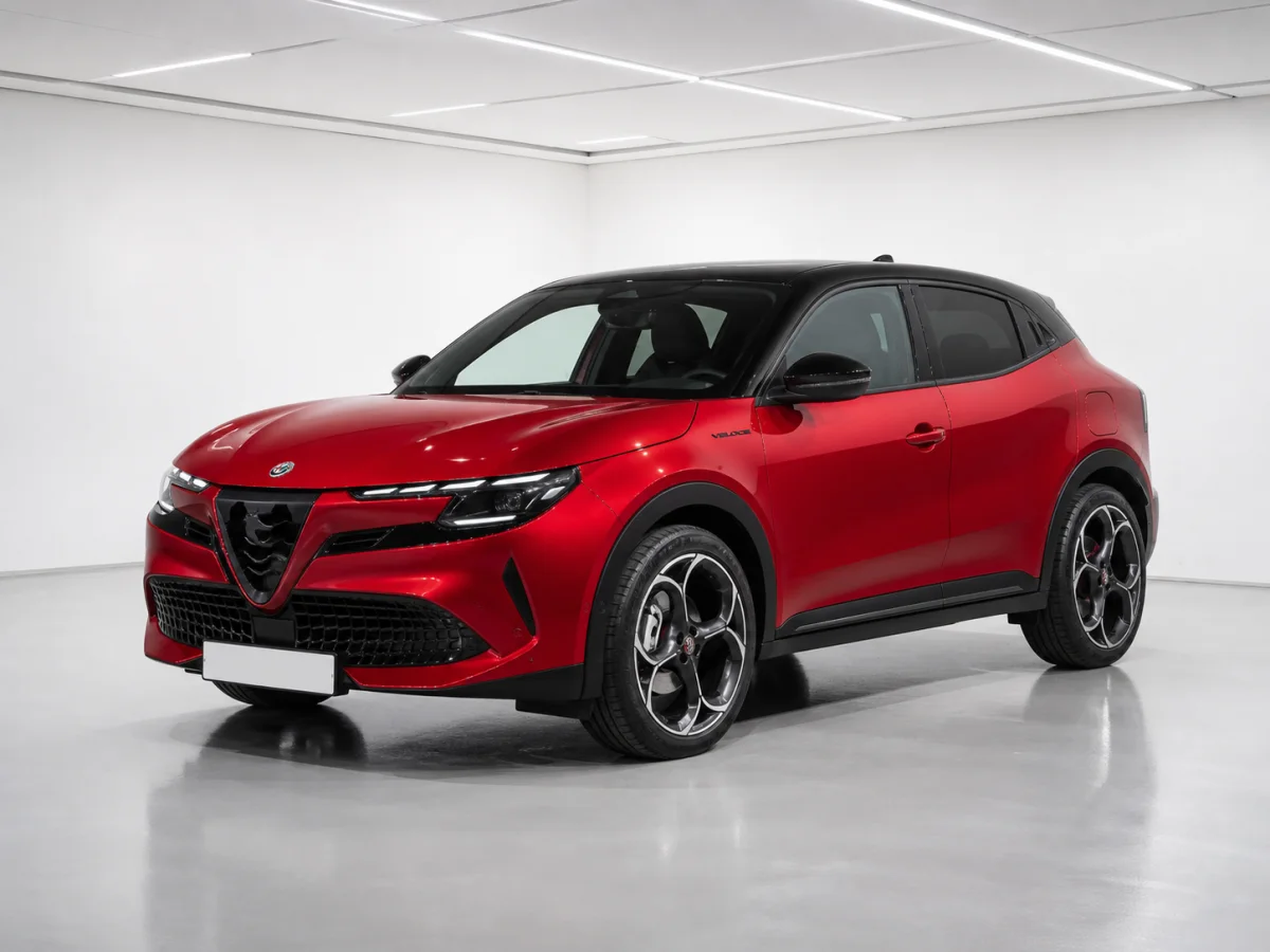 2026 Alfa Romeo Junior Veloce Electric in a white LED showroom