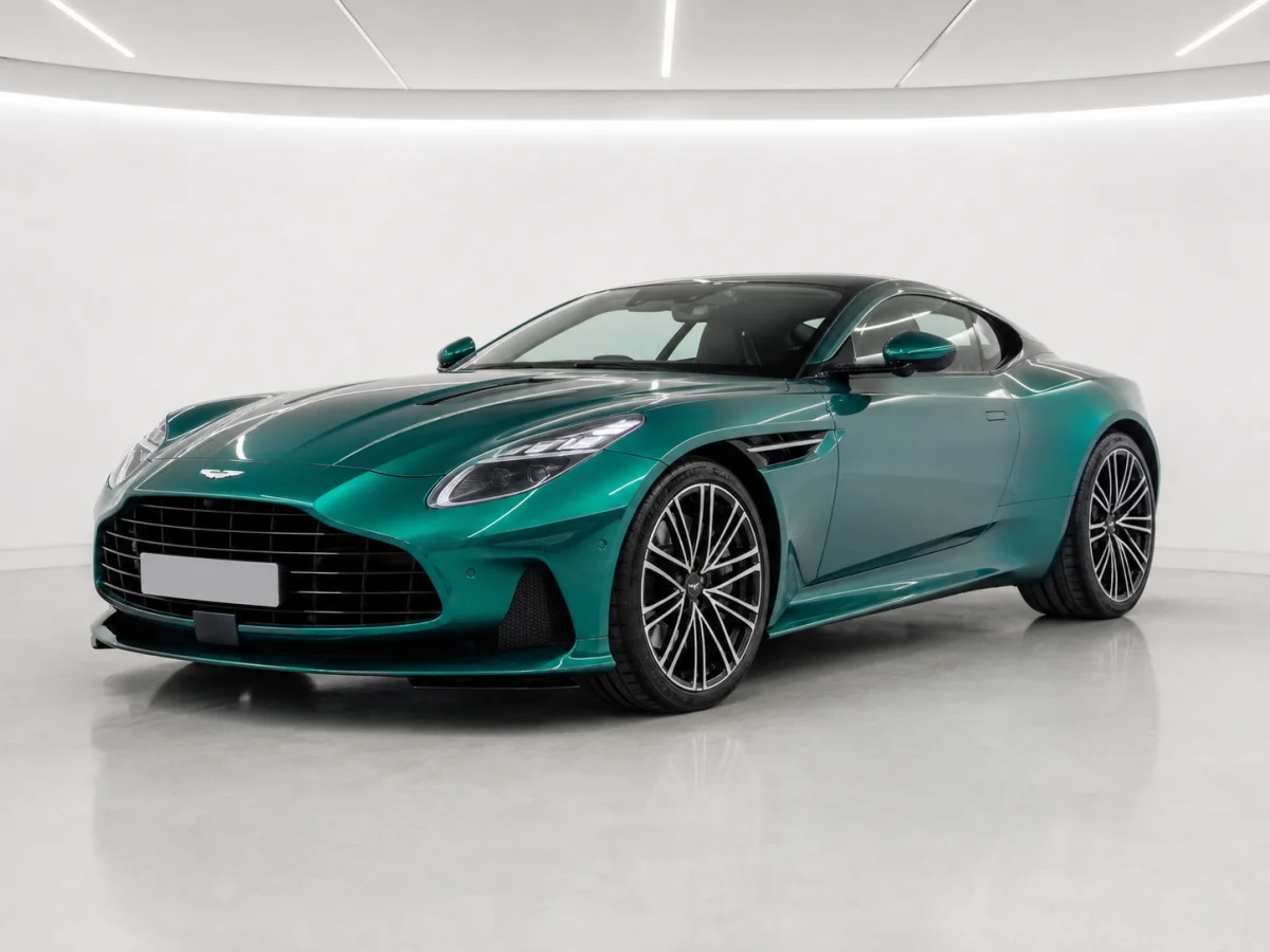 2026 Aston Martin DB12 Coupe in a white LED showroom
