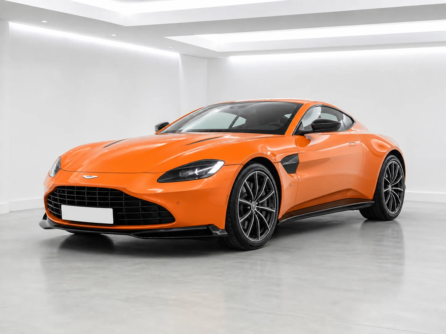 2026 Aston Martin Vantage Coupe in a white LED showroom