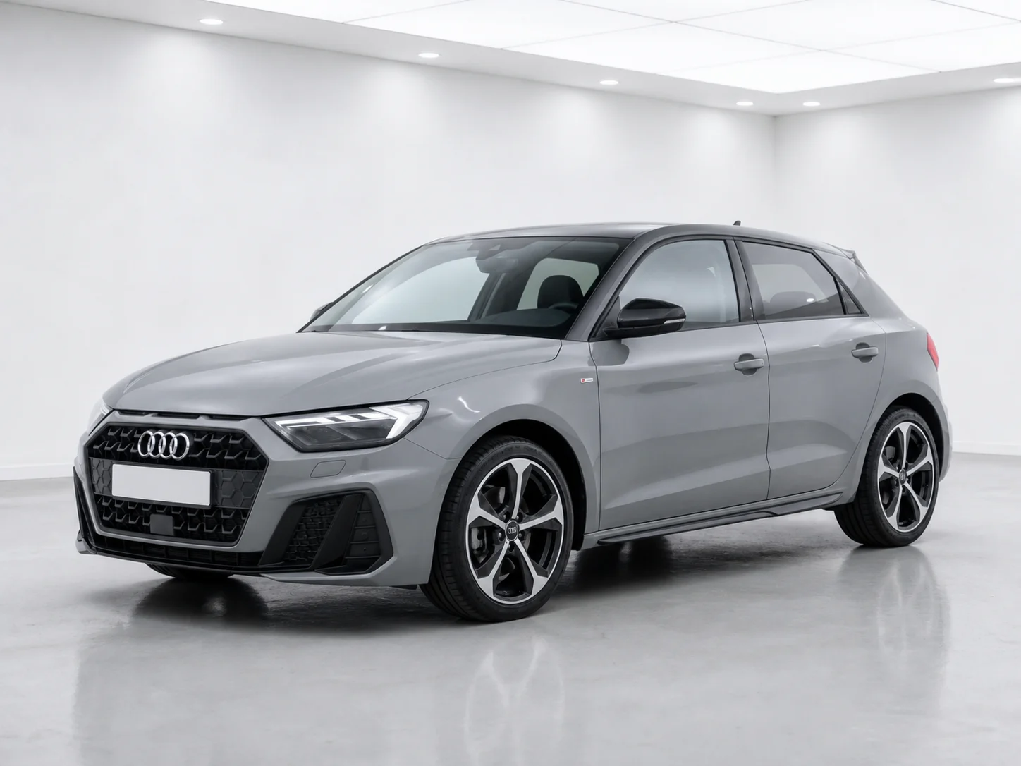 2026 Audi A1 Sportback 35 TFSI S line S tronic in a white LED showroom