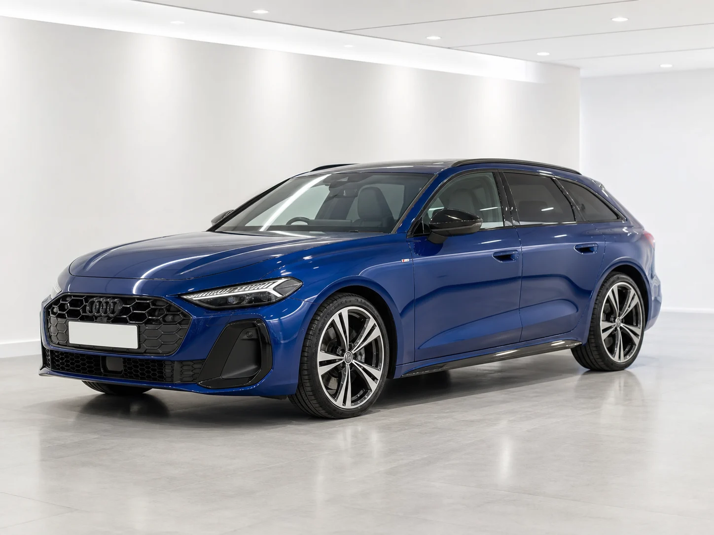 2026 Audi A5 Avant TFSI quattro S line S tronic in a white LED showroom