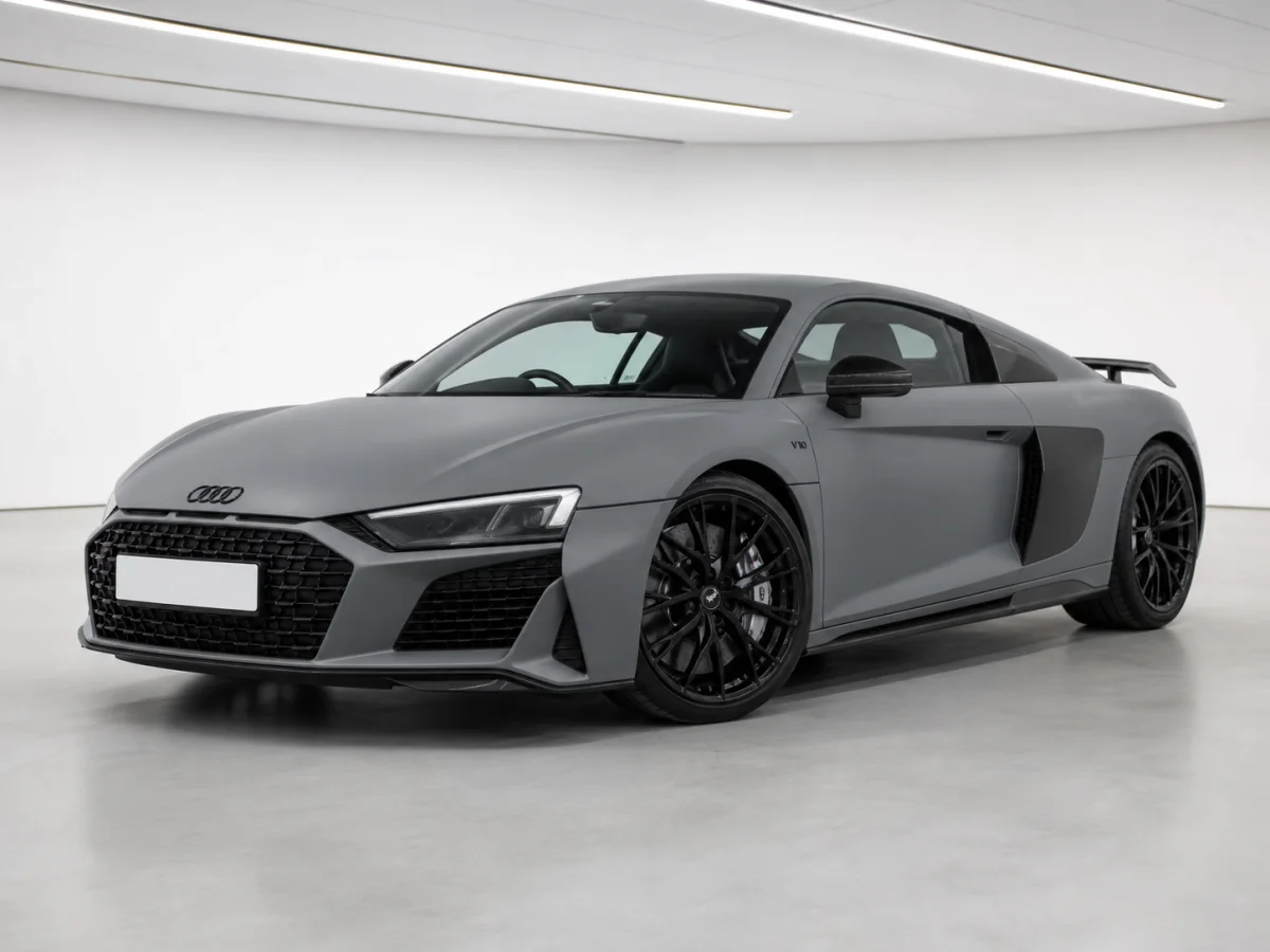 2023 Audi R8 Coupe V10 GT RWD in a white LED showroom