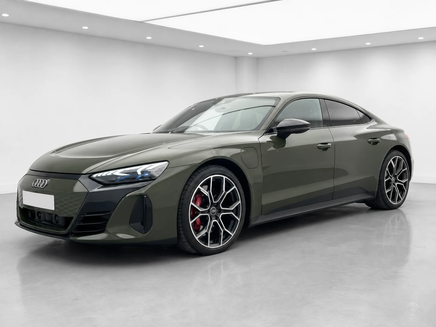 2026 Audi S e-tron GT quattro in a white LED showroom