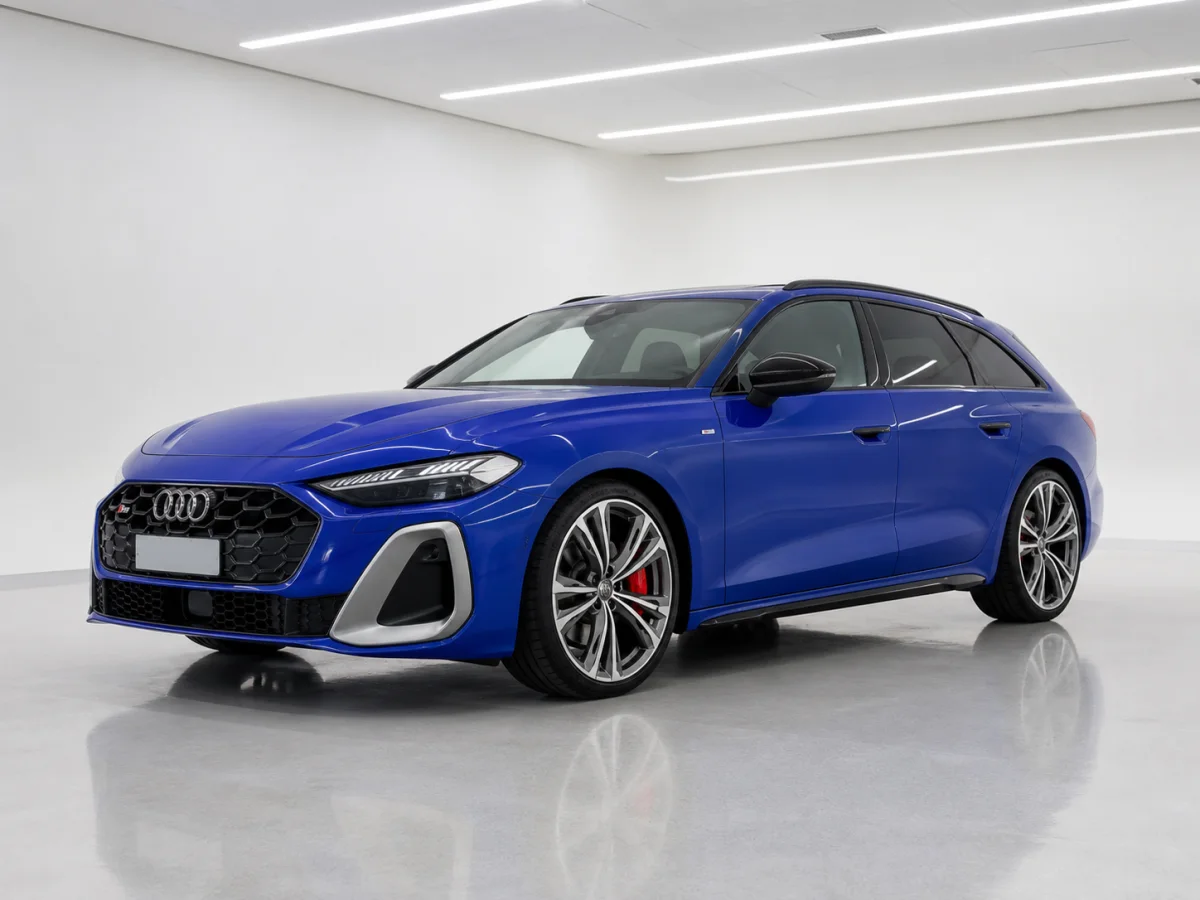 2026 Audi S5 Avant TFSI quattro in a white LED showroom