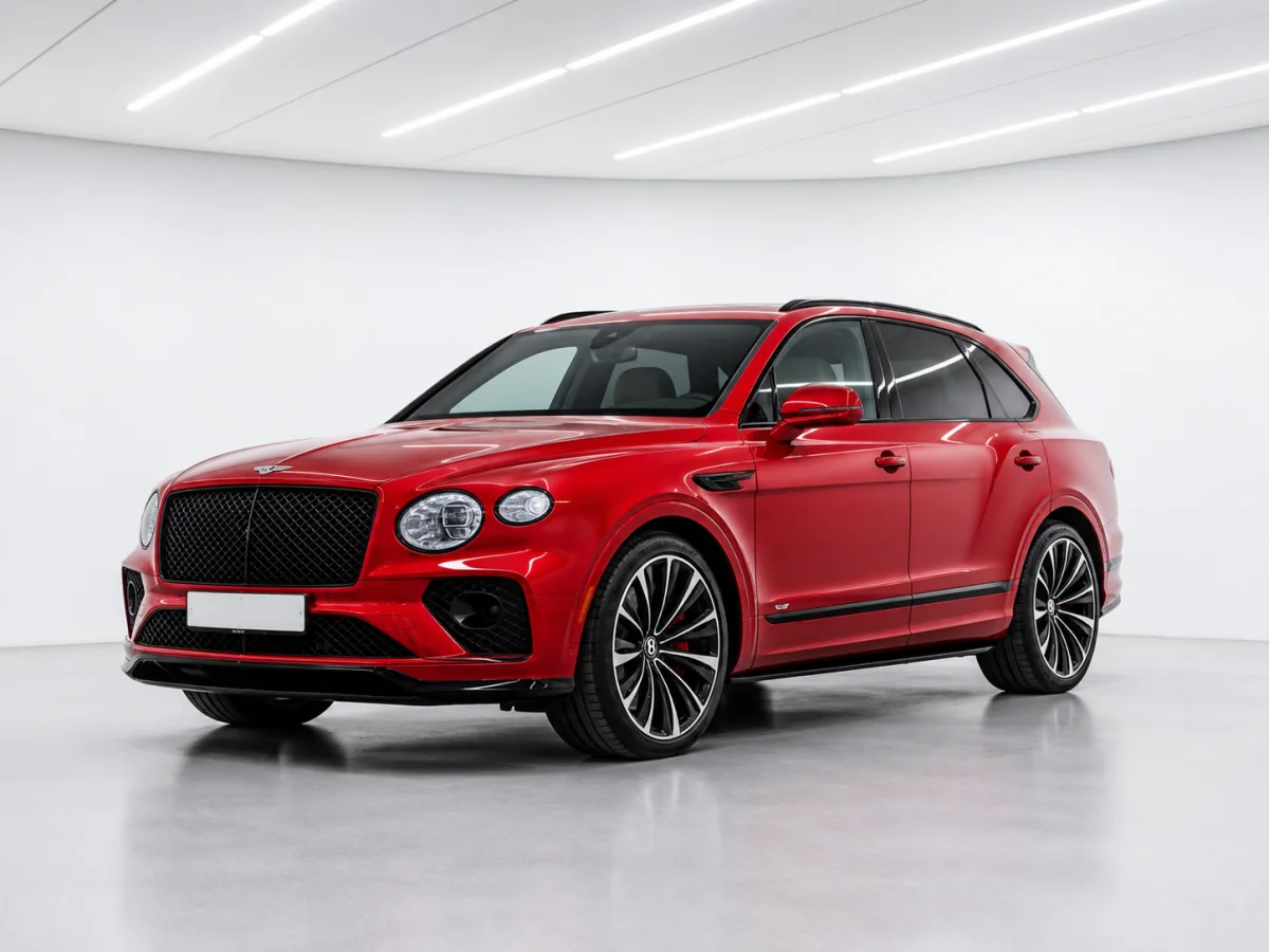 2026 Bentley Bentayga Speed in a white LED showroom