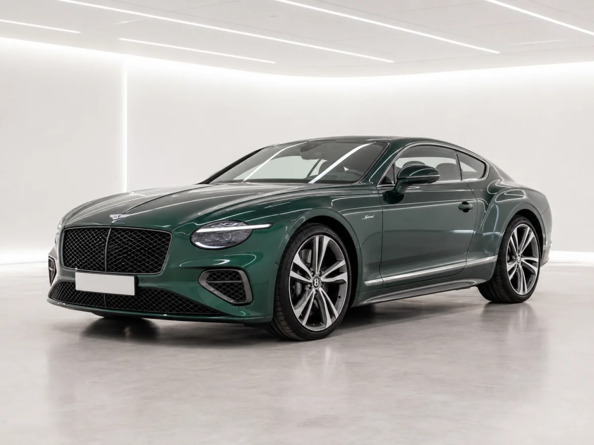 2026 Bentley Continental GT Speed in a white LED showroom