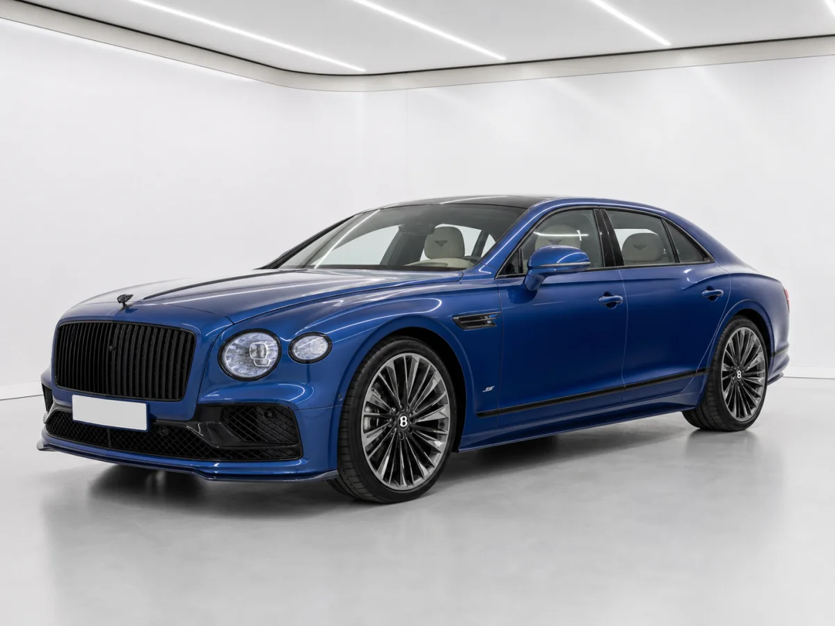 2026 Bentley Flying Spur Speed in a white LED showroom