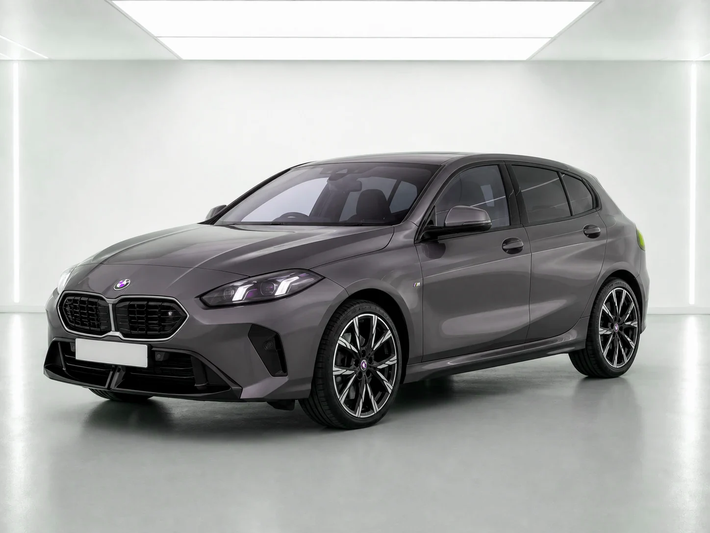 2026 BMW 1 Series 120 M Sport in a white LED showroom
