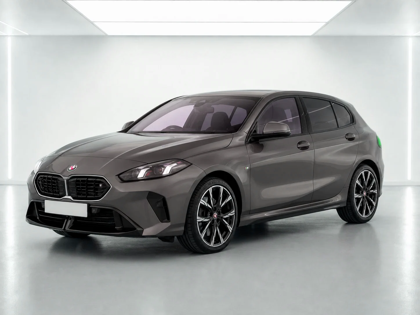 2026 BMW 1 Series 120 M Sport in a white LED showroom