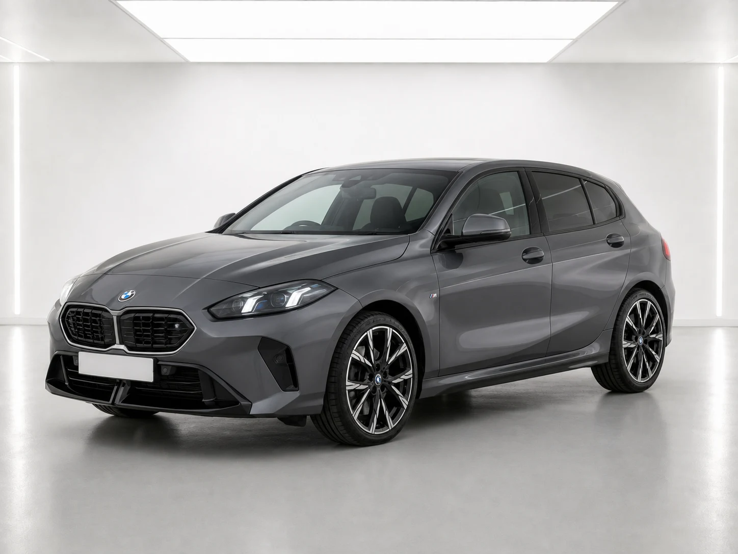 2026 BMW 1 Series 120 M Sport in a white LED showroom