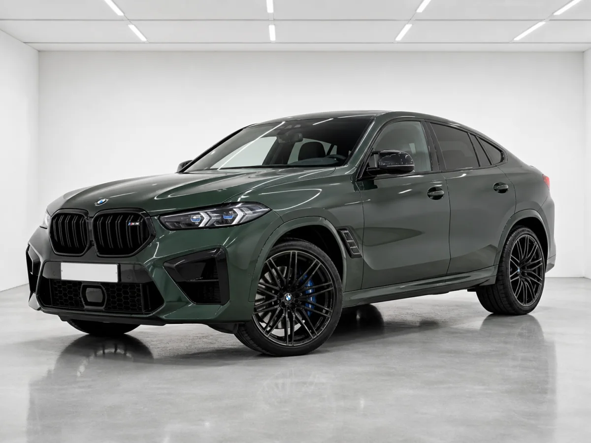 2026 BMW X6 M Competition in a white LED showroom