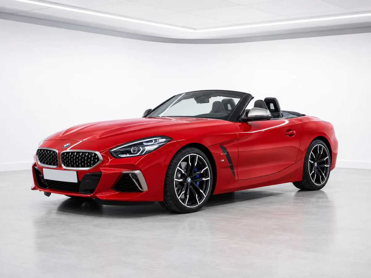 2026 BMW Z4 M40i in a white LED showroom