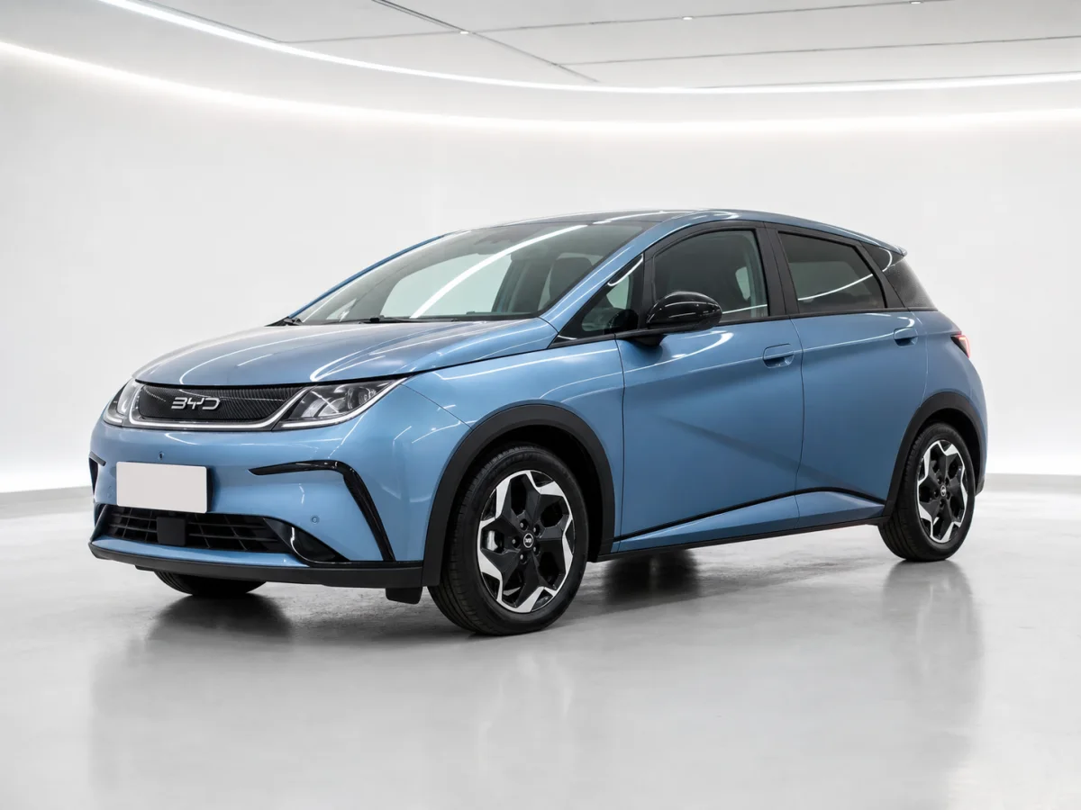2026 BYD Dolphin Design in a white LED showroom