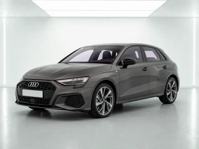 2026 Audi A3 Sportback S line 35 TFSI photographed from the front-left in the K-CARS showroom