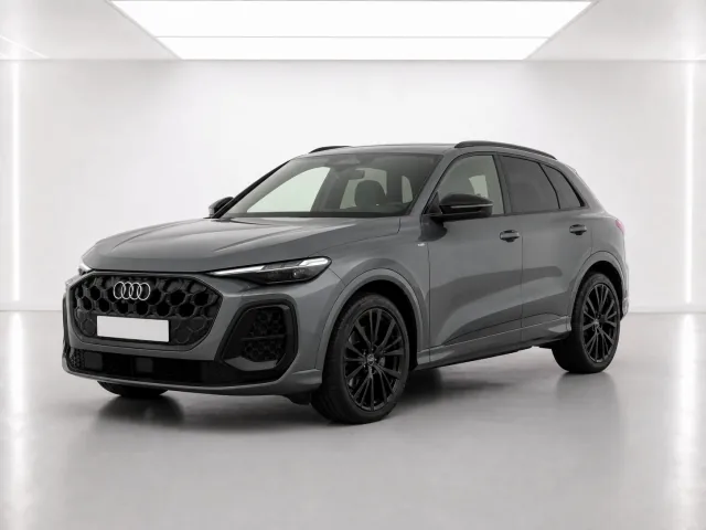 2026 Audi Q5 Black Edition e-hybrid photographed from the front-left in the K-CARS showroom