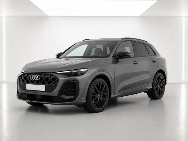 2026 Audi Q5 Black Edition e-hybrid photographed from the front-left in the K-CARS showroom