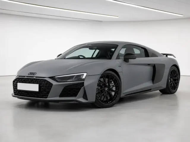 2023 Audi R8 Coupe V10 GT RWD photographed from the front-left in the K-CARS showroom