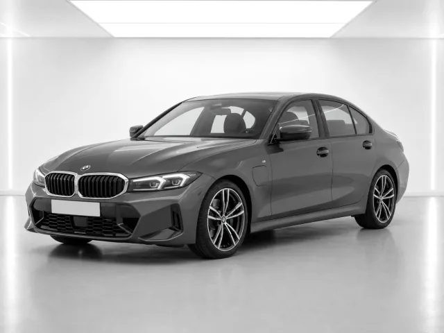 2026 BMW 3 Series 330e M Sport photographed from the front-left in the K-CARS showroom