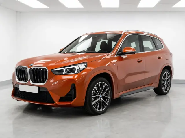 2026 BMW X1 xDrive25e M Sport photographed from the front-left in the K-CARS showroom