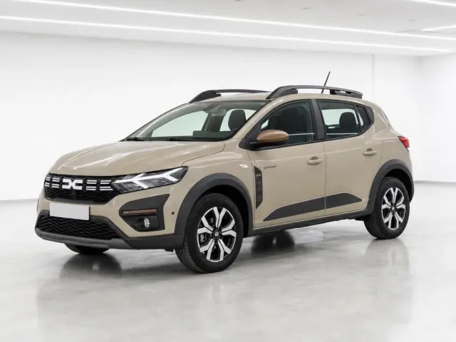 2026 Dacia Sandero Stepway Extreme photographed from the front-left in the K-CARS showroom