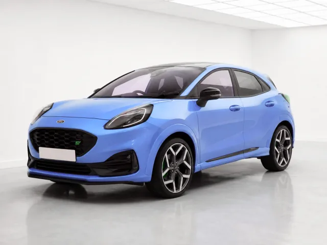 2026 Ford Puma ST Powershift photographed from the front-left in the K-CARS showroom