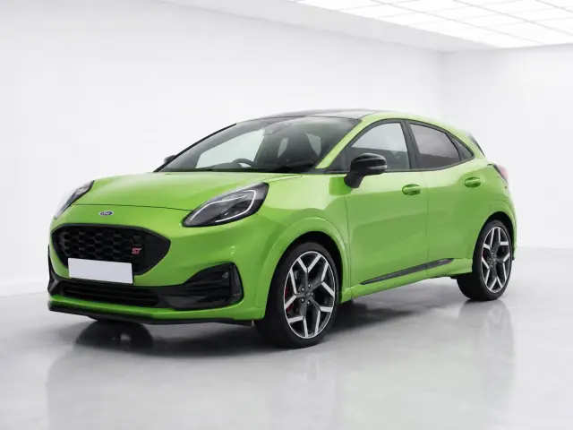 2026 Ford Puma ST Powershift photographed from the front-left in the K-CARS showroom