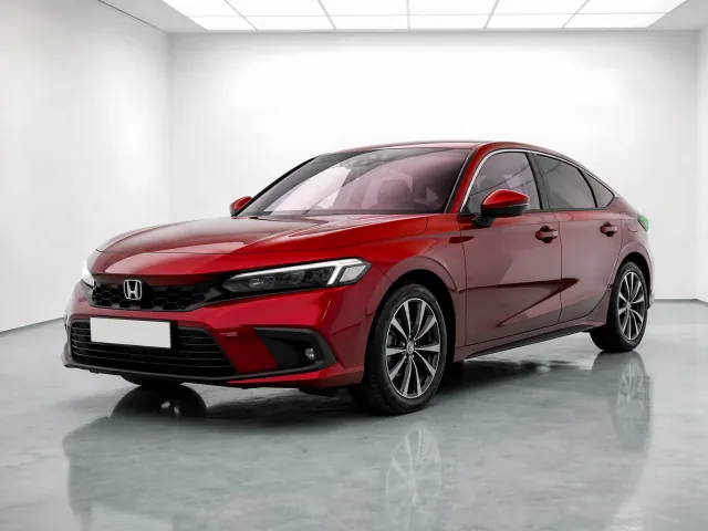 2026 Honda Civic e:HEV Advance photographed from the front-left in the K-CARS showroom