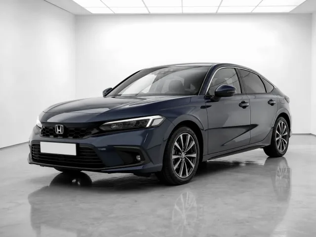 2026 Honda Civic e:HEV Advance photographed from the front-left in the K-CARS showroom