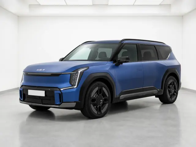 2026 Kia EV9 GT-Line S AWD photographed from the front-left in the K-CARS showroom