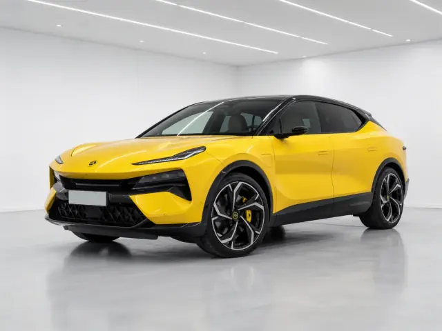 2026 Lotus Eletre R photographed from the front-left in the K-CARS showroom