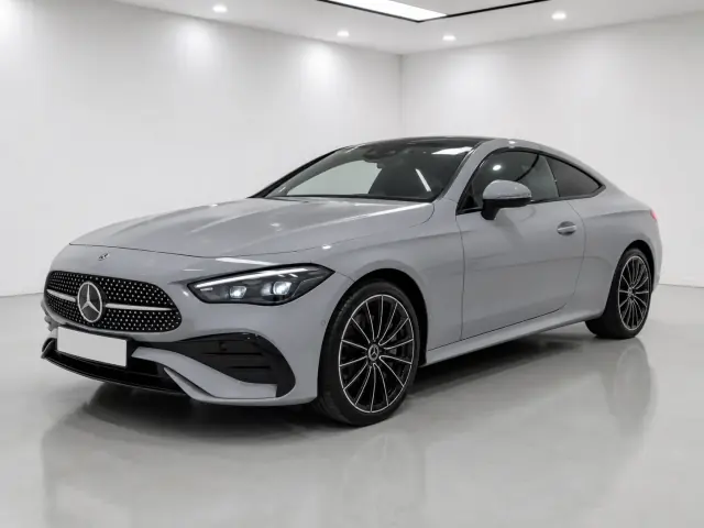 2026 Mercedes-Benz CLE Coupe CLE 300 4MATIC AMG Line Premium photographed from the front-left in the K-CARS showroom