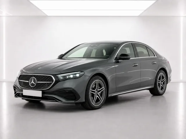 2026 Mercedes-Benz E-Class E 300 e AMG Line Premium 9G-TRONIC photographed from the front-left in the K-CARS showroom