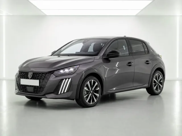 2026 Peugeot 208 GT Hybrid 145 photographed from the front-left in the K-CARS showroom