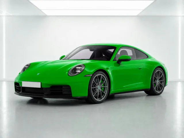 2026 Porsche 911 Carrera PDK photographed from the front-left in the K-CARS showroom