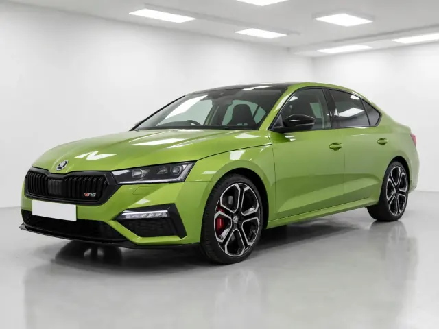 2026 Skoda Octavia vRS DSG photographed from the front-left in the K-CARS showroom
