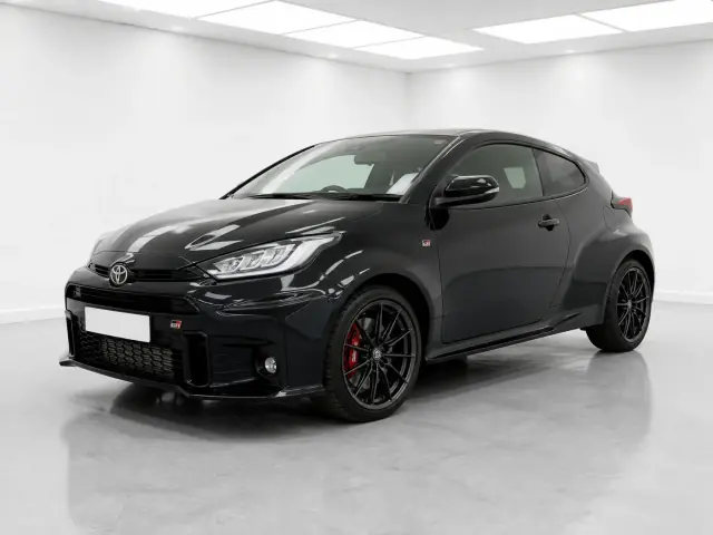 2026 Toyota GR Yaris Circuit Pack photographed from the front-left in the K-CARS showroom