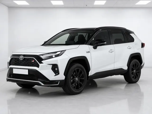 2026 Toyota RAV4 GR Sport Plug-in Hybrid AWD-i photographed from the front-left in the K-CARS showroom