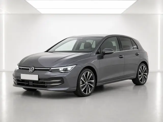 2026 Volkswagen Golf Style eTSI photographed from the front-left in the K-CARS showroom