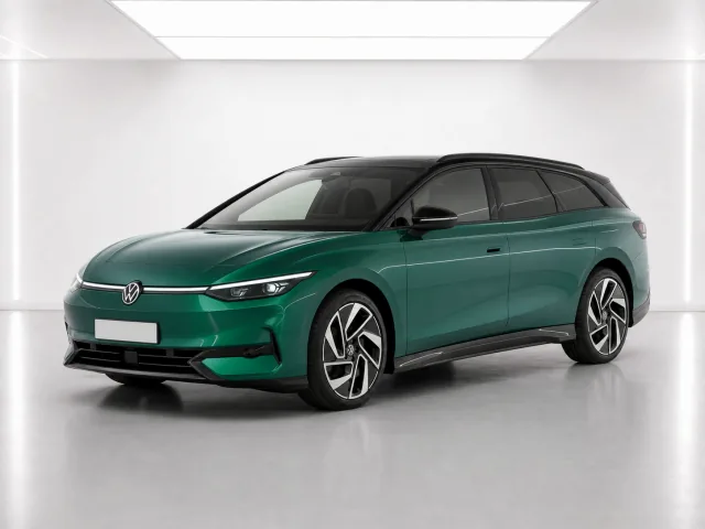 2026 Volkswagen ID.7 Tourer Pro S Match Plus photographed from the front-left in the K-CARS showroom