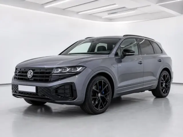 2026 Volkswagen Touareg R eHybrid photographed from the front-left in the K-CARS showroom