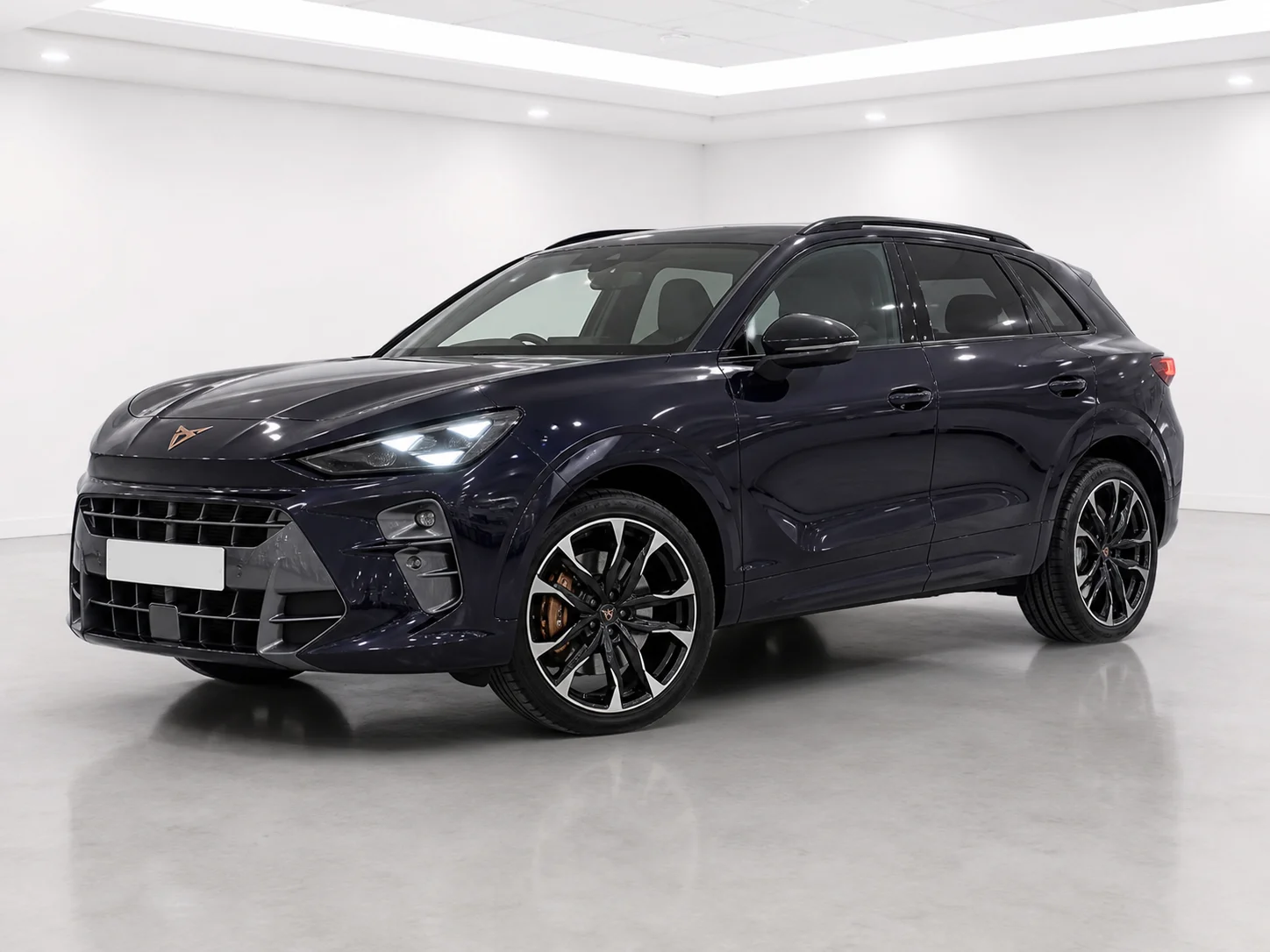 2026 Cupra Terramar VZ1 e-HYBRID DSG in a white LED showroom