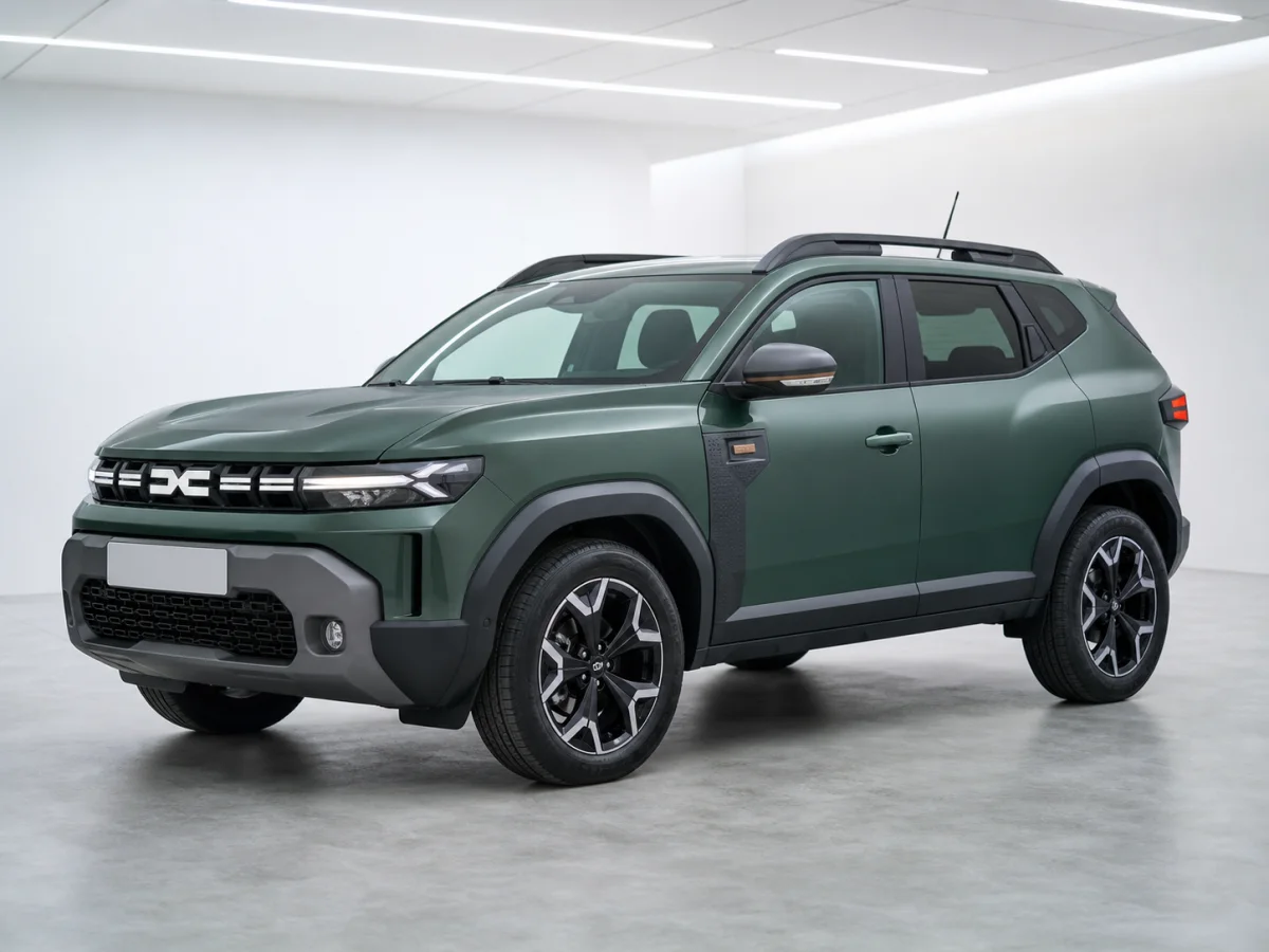 2026 Dacia Duster Extreme Hybrid 155 in a white LED showroom