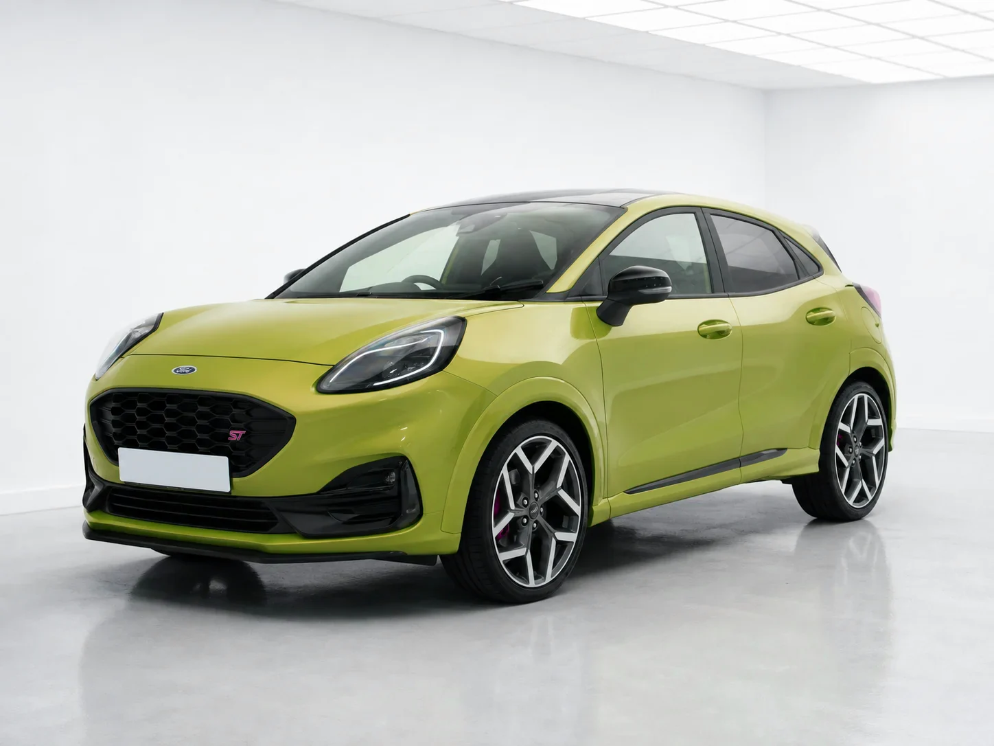 2026 Ford Puma ST Powershift in a white LED showroom