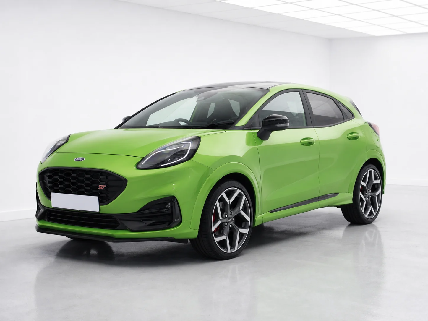 2026 Ford Puma ST Powershift in a white LED showroom