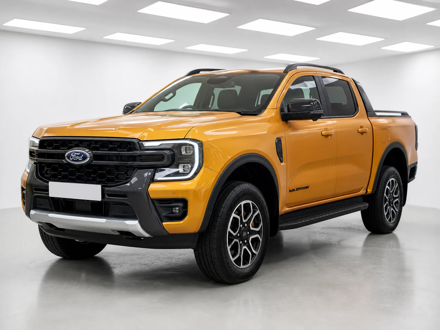2026 Ford Ranger Wildtrak Double Cab 4x4 in a white LED showroom
