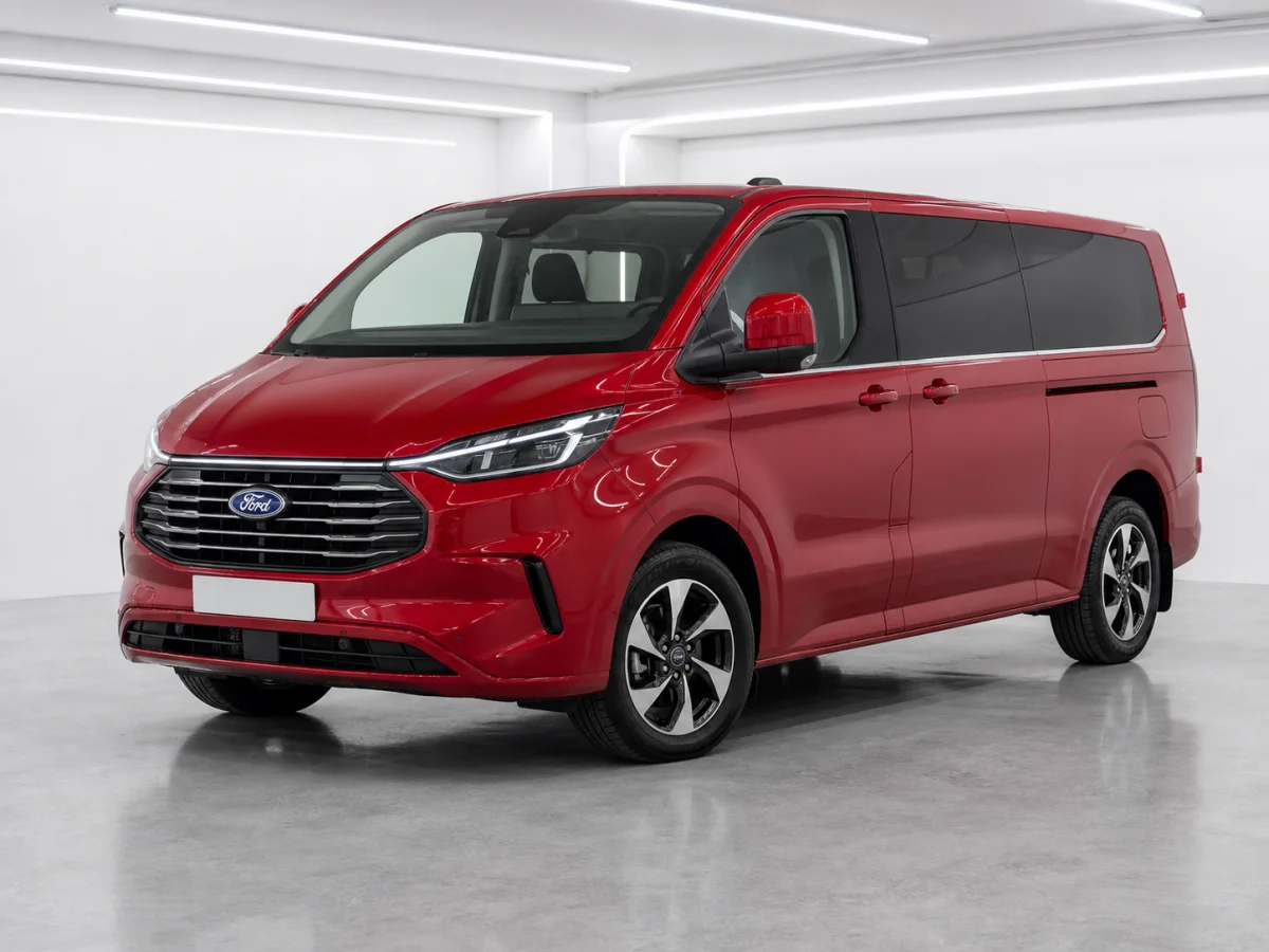2026 Ford Tourneo Custom Titanium Plug-in Hybrid in a white LED showroom