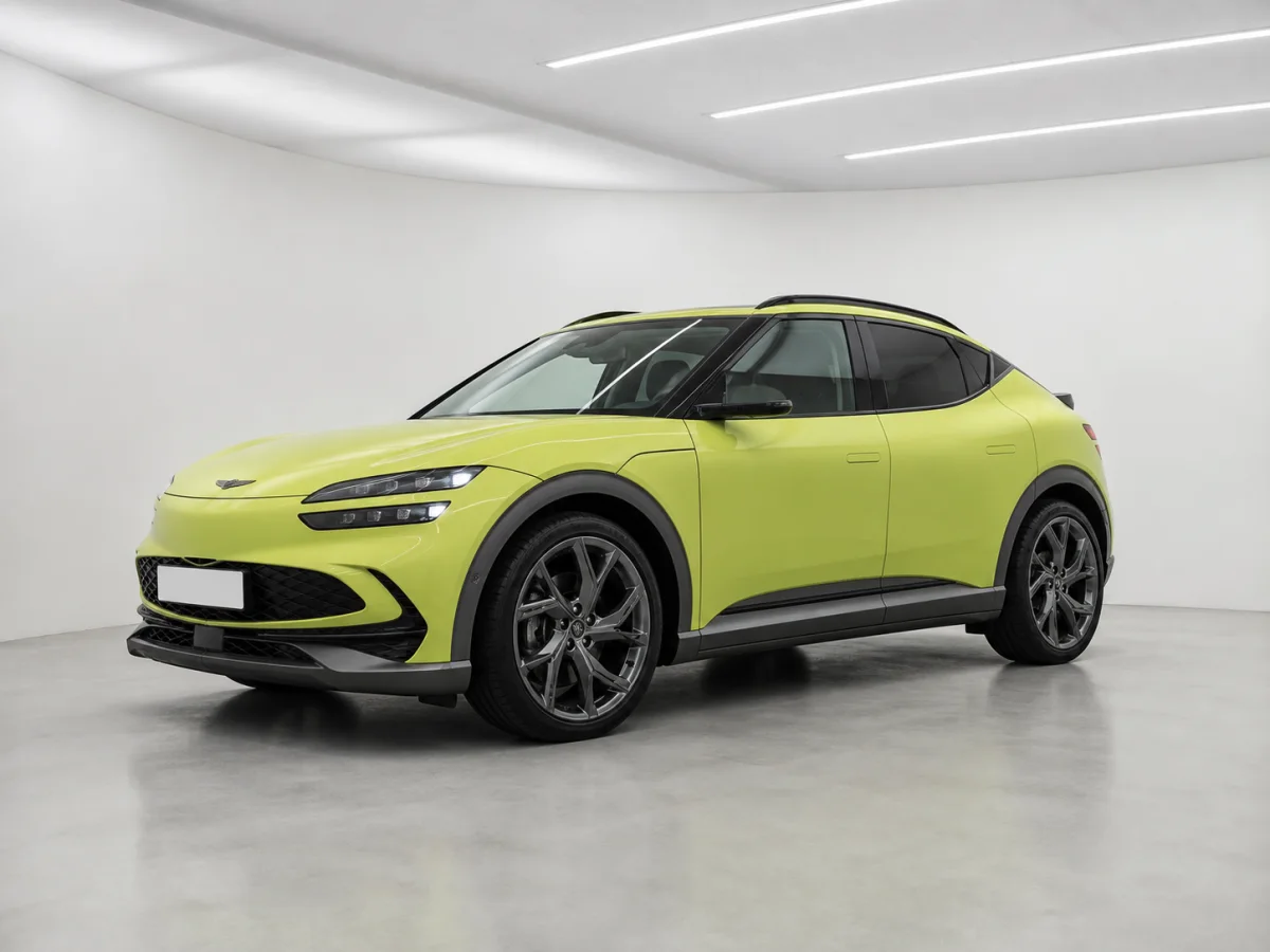 2025 Genesis GV60 Sport Plus in a white LED showroom
