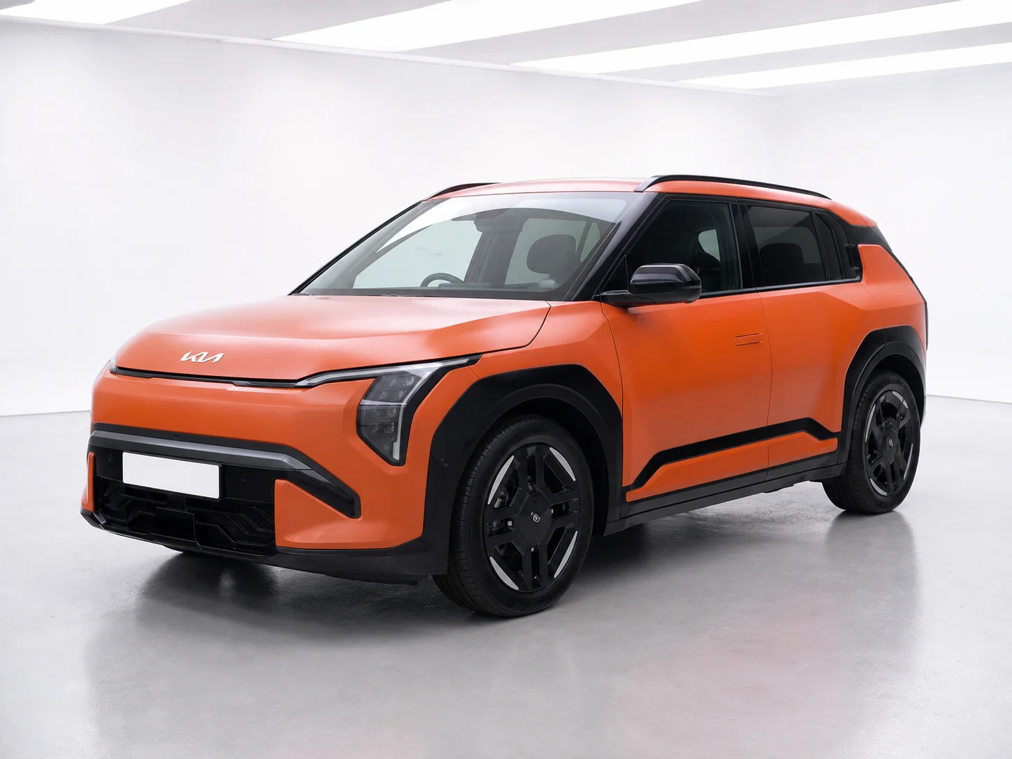 2026 Kia EV3 GT-Line S Long Range in a white LED showroom