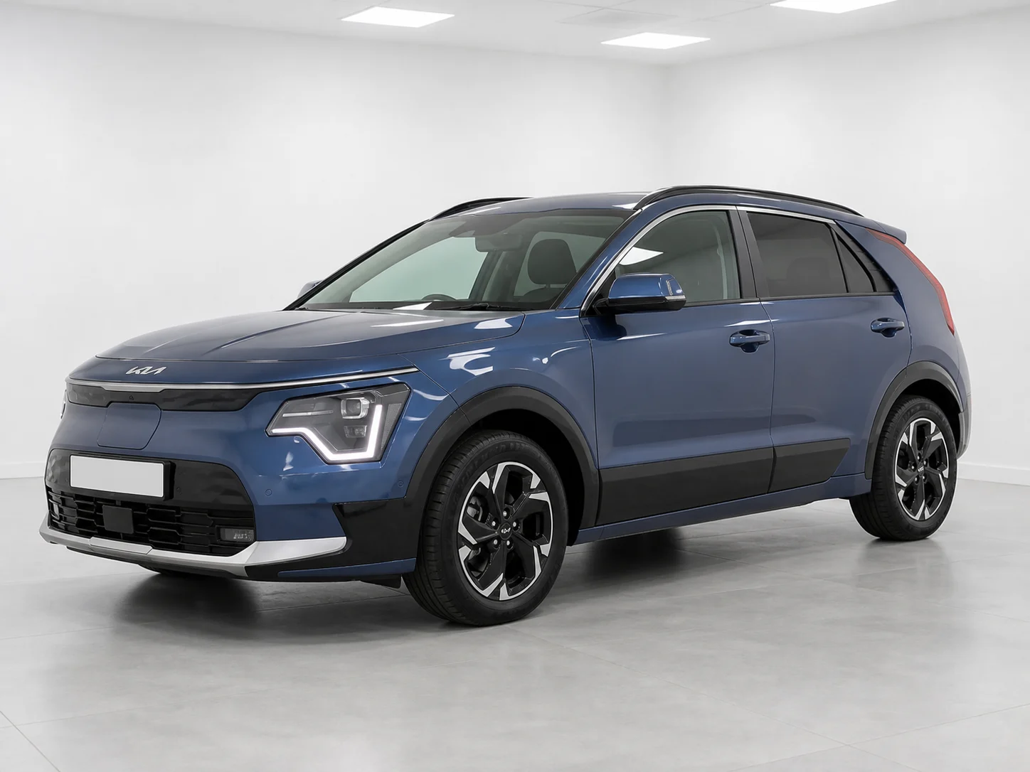 2026 Kia Niro EV 4 in a white LED showroom
